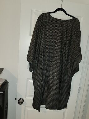 Black and Gold Printed Women's Dress